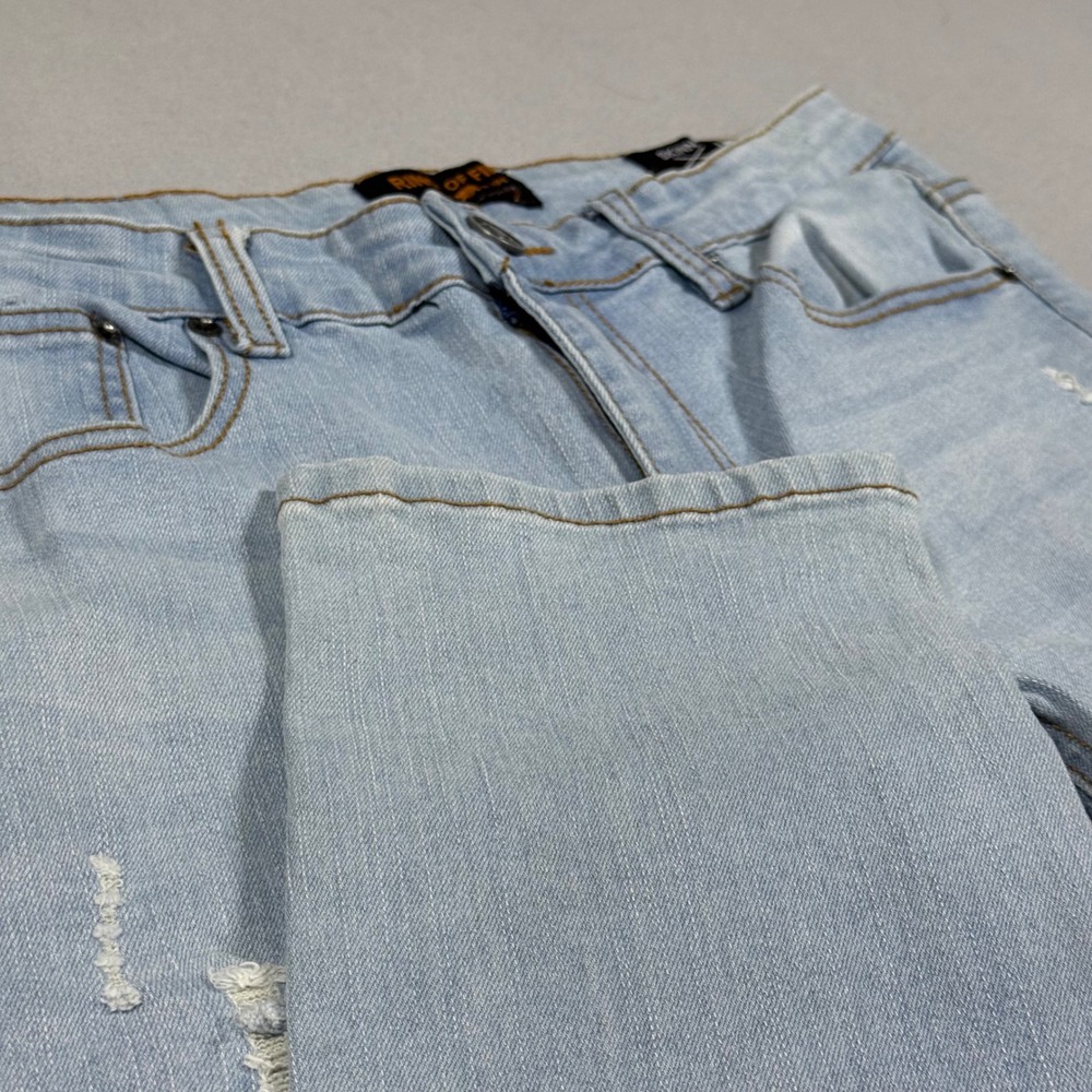 Ring of Fire Mens Skinny Jeans Light Wash Distressed Denim Size 30x30